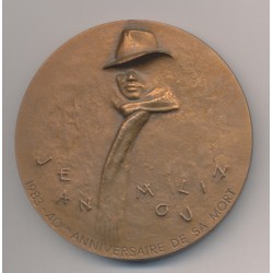 Médaille - Jean Moulin - 40e anniversaire de sa mort - 1983 - bronze 72mm - SUP 2
