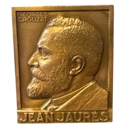 Plaquette - Jean Jaures - 1980 - bronze - georges crouzat - TTB+