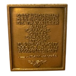 Plaquette - Jean Jaures - 1980 - bronze - georges crouzat - TTB+ 2