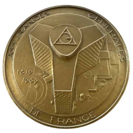 Médaille - 150e anniversaire Assurances générales de France - bronze 68mm - SUP
