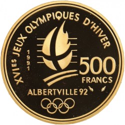 500 Francs 1992 Albertville - 1991 - Or 17g - Belle épreuve - FDC 2