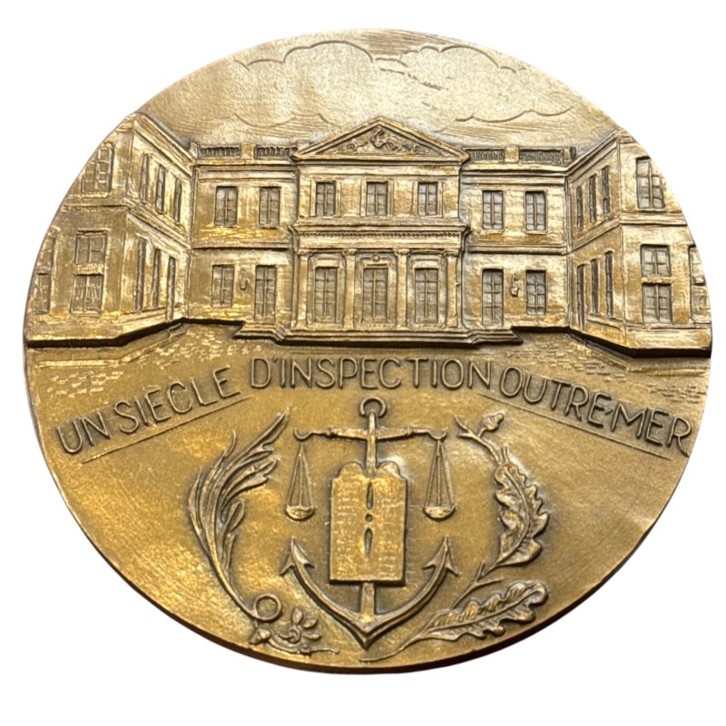 Médaille - Inspection générale de la France et d'outremer - 1885-1985 - bronze 81mm - SUP