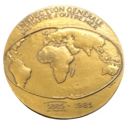 Médaille - Inspection générale de la France et d'outremer - 1885-1985 - bronze 81mm - SUP 2