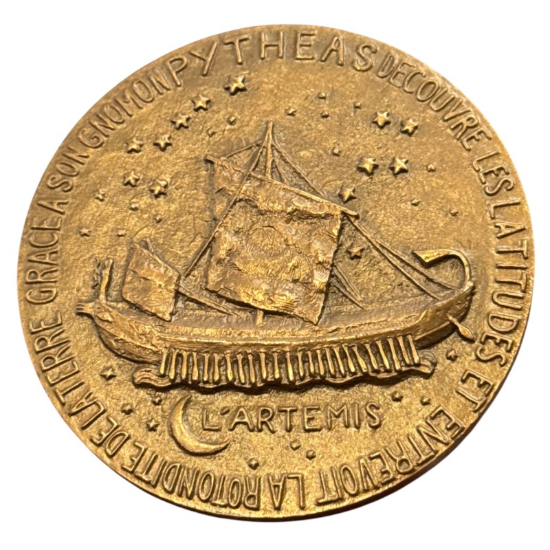 Médaille - Pytheas - Explorateur Massaliote - bronze 71,5mm - SUP
