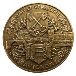 Médaille - Comtat-Venaissin - Avignon - les cordelles - crouzat - bronze 68mm - SUP 2