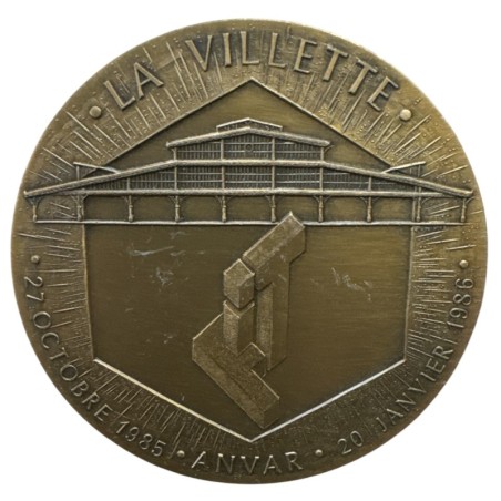 Médaille - Festival de l'industrie et de la technologie - La Villette - bronze 68mm - SUP 