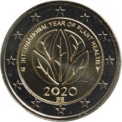 2 Euro Belgique 2020 - Année internationale de la santé des plantes - sans coincard
