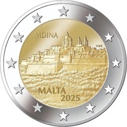 Malte - 2 Euro 2025 - Ville de Mdina - UNC sorti de rouleau