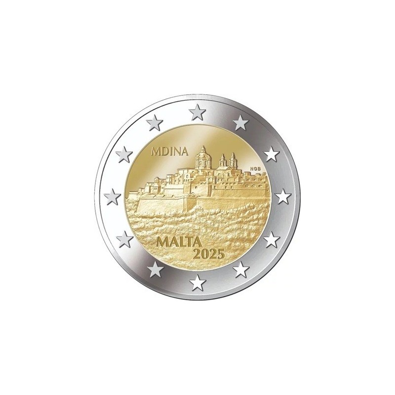 Malte - 2 Euro 2025 - Ville de Mdina - UNC sorti de rouleau