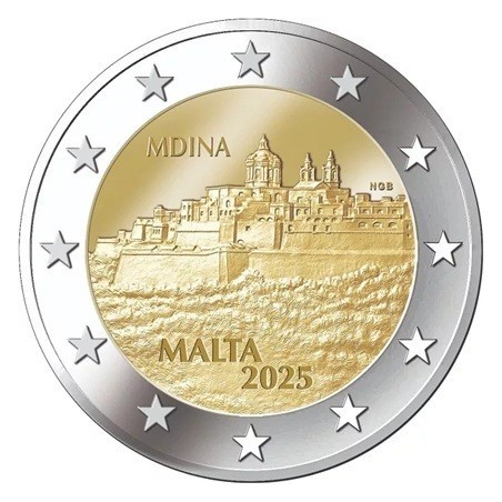 Malte - 2 Euro 2025 - Ville de Mdina - UNC sorti de rouleau