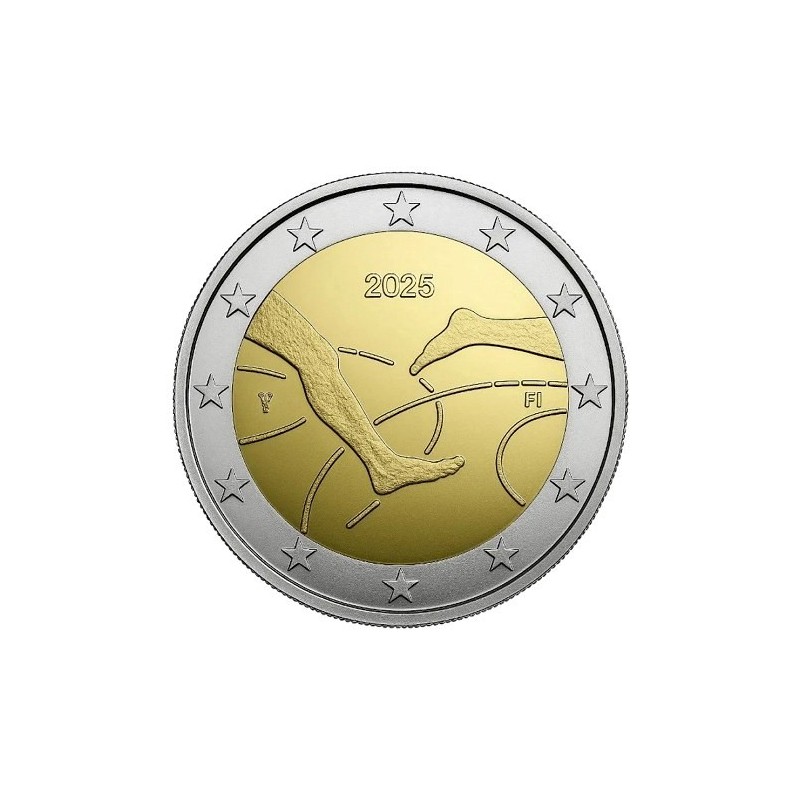 Finlande - 2 Euro 2025 - 100 ans des jeux d'athlétisme Finlande-Suède