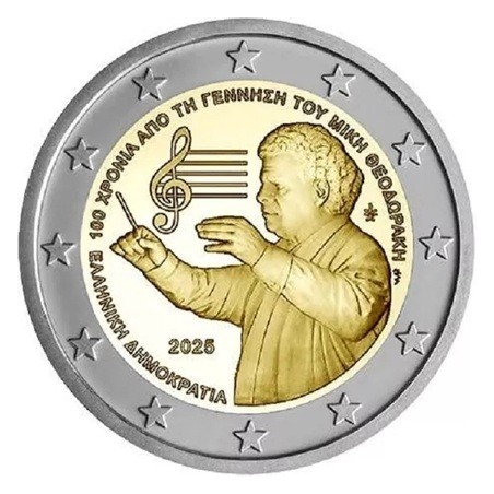 Grèce - 2 Euro 2025 - 100e anniversaire de la naissance de Mikis Theodorakis 