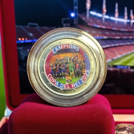 2 Euro couleur - Champions coupe du roi 2025 - Barcelone