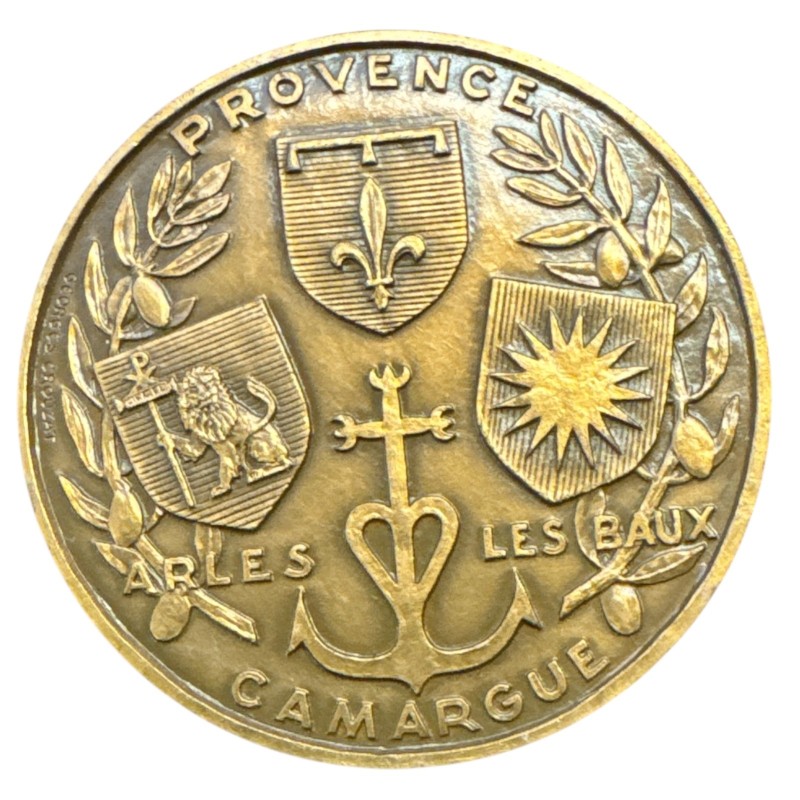 Médaille - Farandole - Provence et camargue - bronze 67,5mm - 1981 - georges Crouzat - SUP