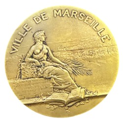 Médaille - Ville de Marseille - bronze - 68mm - gravure prefet - TTB+