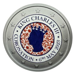 2 Euro couleur - couronnement Roi Charles III - 6 mai 2023