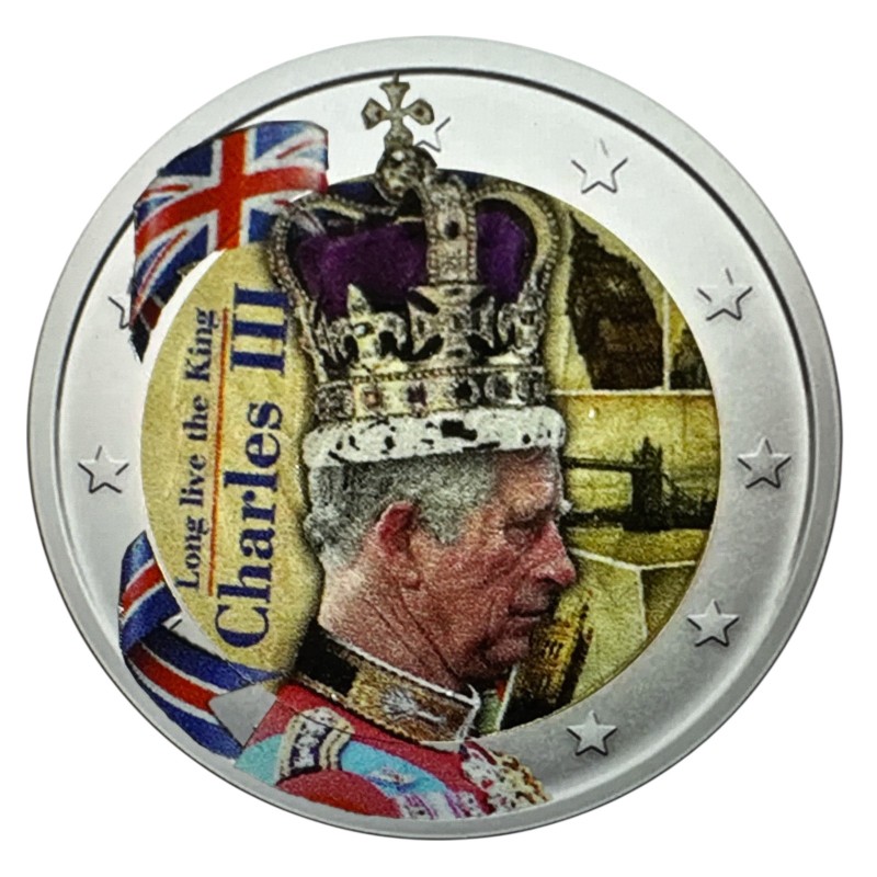 2 Euro couleur - Longue vie au Roi Charles III