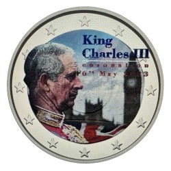 2 Euro couleur - couronnement Roi Charles III - 6 mai 2023 - avec big ben