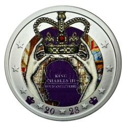 2 Euro couleur - couronnement Roi Charles III - 2023 - avec couronne 