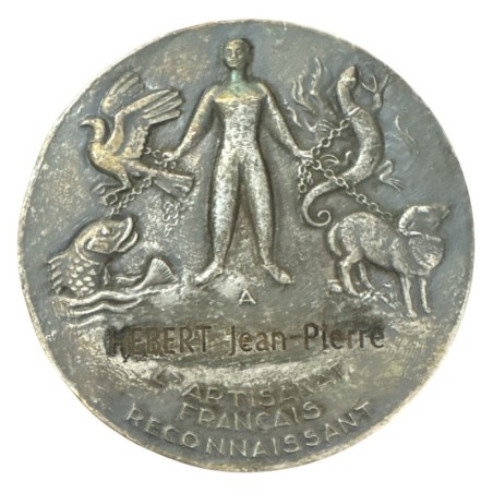 Médaille - Chambres de métiers de France - L'artisanat Français reconnaissant - Guiraud - bronze argenté - 59mm