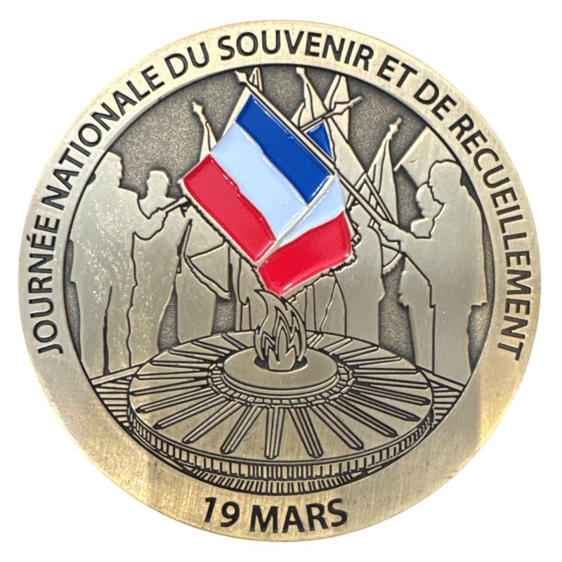 Médaille - 55e anniversaire du cessez le feu de la guerre d'Algérie - 19 mars 2017 - 80mm - bronze