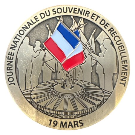Médaille - 55e anniversaire du cessez le feu de la guerre d'Algérie - 19 mars 2017 - 80mm - bronze