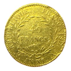 Bonaparte 1er consul - 40F Or - AN XI Paris - TB 2