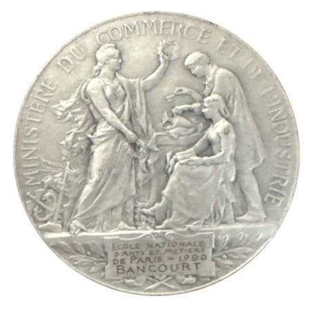 Médaille - École nationale d'arts et métiers de paris - 1920 - argent 59,98g - 50mm - TTB+