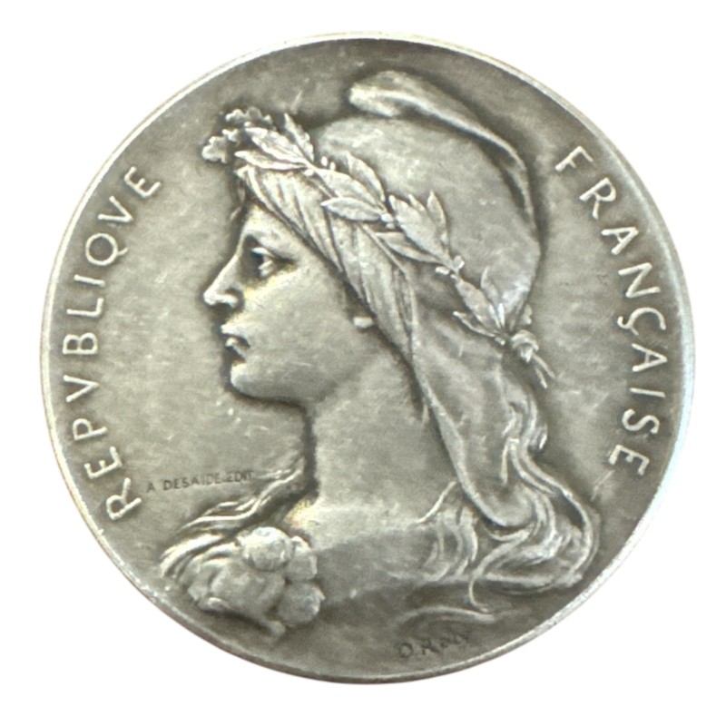 Médaille - Association Sténographique unitaire - 1911 - argent 34,18g - 42mm - Desaide et Roty - TTB+