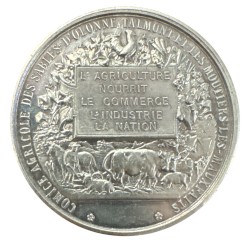 Médaille - L'agriculture est digne de tous les honneurs - Sables d'Olonne,Talmont et les moutiers les maux faits - argent 32,20g 2