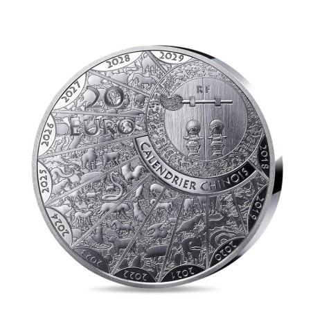 20 Euro 2025 - Année du cheval - Calendrier chinois - argent Belle épreuve - 1 once