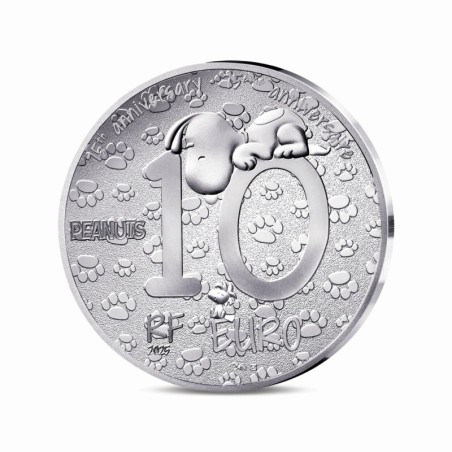 10 Euro 2025 - Peanuts - argent Belle épreuve