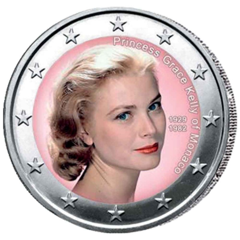 2 Euro couleur - Grace Kelly - Princesse de monaco