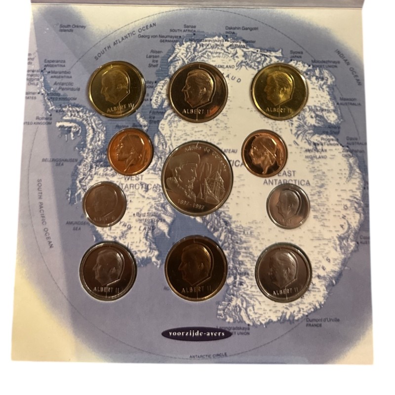 Belgique - Coffret BU 1997 - Antarctique - 10 monnaies + 1 médaille