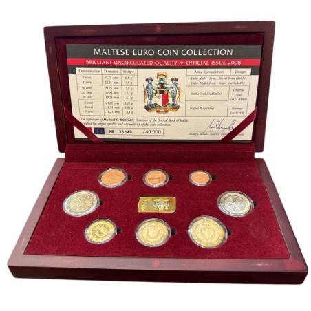 Malte - Coffret BU 2008 - 8 monnaies + 1 Lingotin