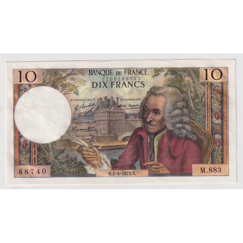 10 Francs Voltaire - 5.04.1973 - M.883 - SPL