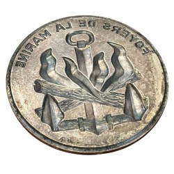Médaille - Foyers de la marine - métal argenté - 74mm 2