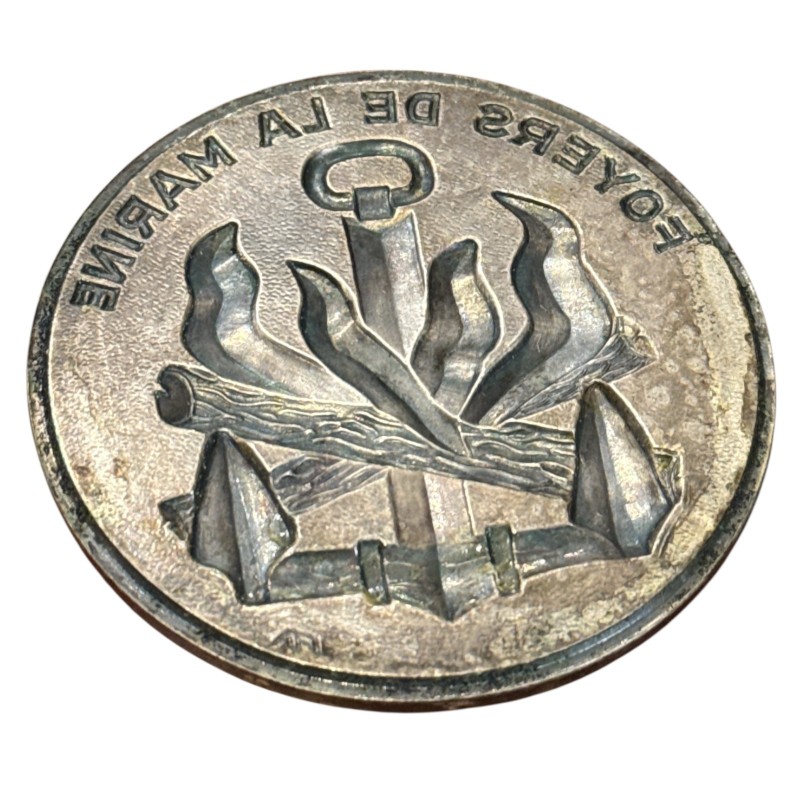 Médaille - Foyers de la marine - métal argenté - 74mm