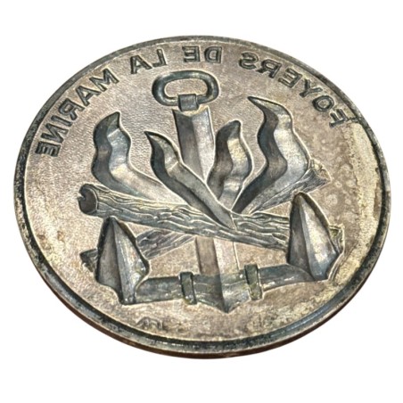 Médaille - Foyers de la marine - métal argenté - 74mm