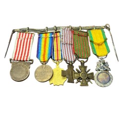 Barette 6 décorations - 1914-18 - WWI - réduction 2