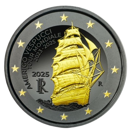 2€ Italie 2025 - Tour du monde du navire-école Amerigo Vespucci - Ruthénium
