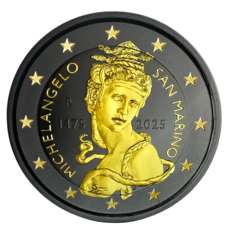 St marin - 2 Euro 2025 - Michelangelo - Finition Ruthénium