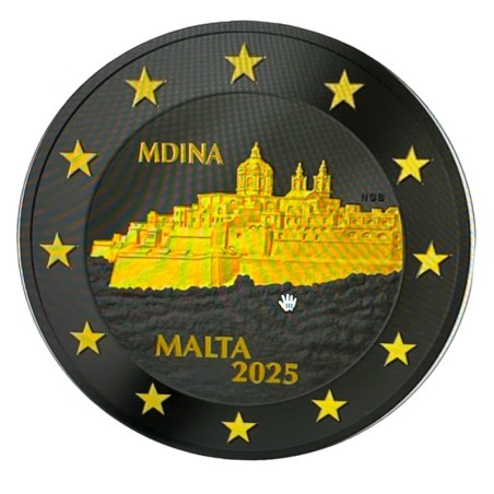 Malte - 2 Euro 2025 - Ville de Mdina - Finition ruthénium