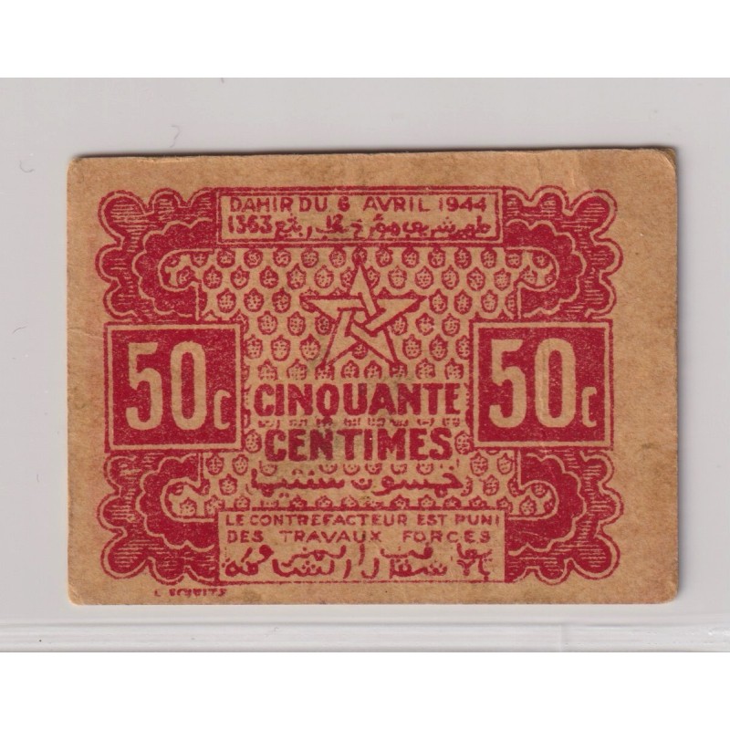 Maroc - 50 Centimes 1944 - SUP