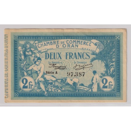 Algérie - 2 Francs 1915 - Chambre de commerce d'Oran - SUP+