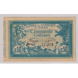 Algérie - 50 Centimes 1915 - Chambre de commerce d'Oran - SPL+
