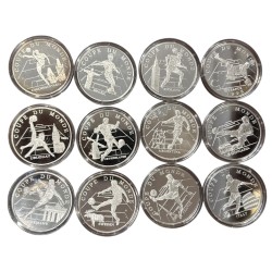 Lot 12 Médailles - Coupe du monde Football 1998 - argent