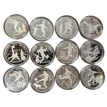 Lot 12 Médailles - Coupe du monde Football 1998 - argent