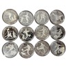 Lot 12 Médailles - Coupe du monde Football 1998 - argent