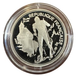 100 Francs - JO Albertville 1992 - Ski de fond 1991 - sans écrin ni certificat - argent BE - FDC